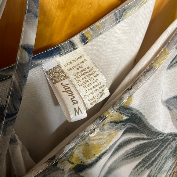 Japana Long dress, palm leaves and tropical pattern. With sewn in slip skirt. - Picture 2 of 6